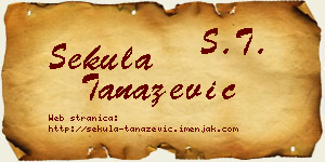 Sekula Tanazević vizit kartica